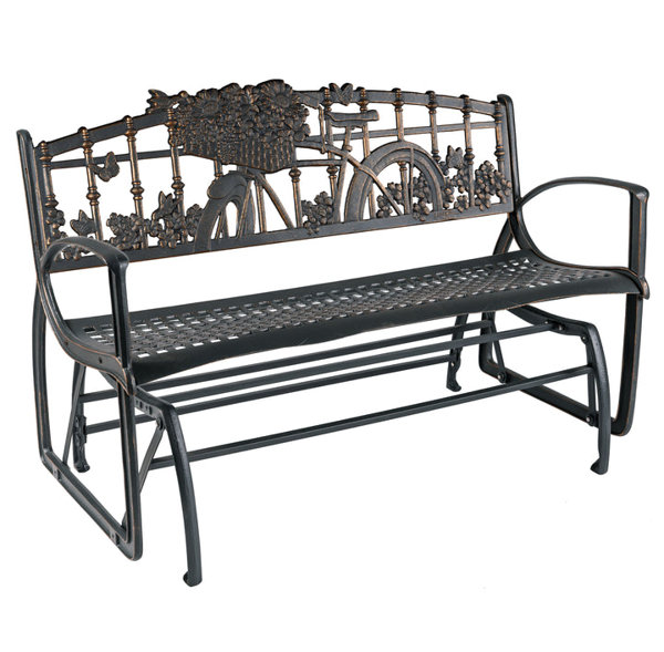 Williston Javonnie Iron Outdoor Glider Chair Wayfair